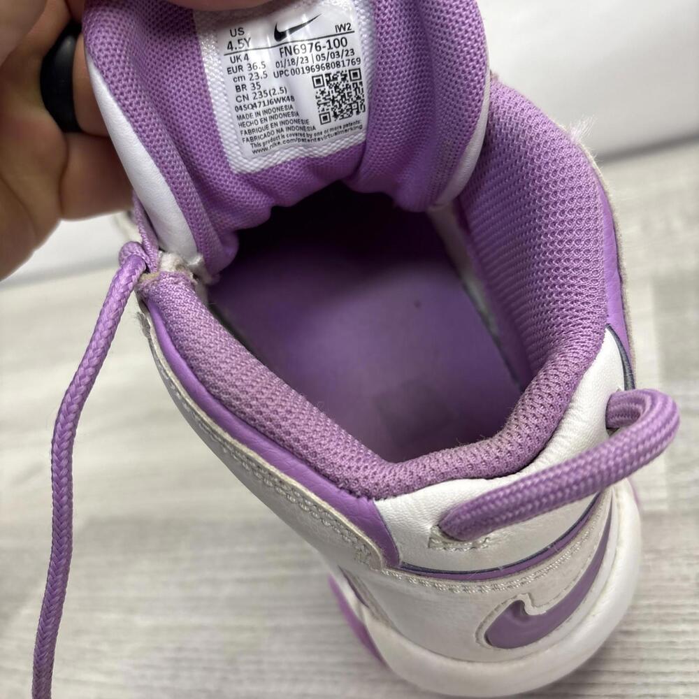 Nike Air More Uptempo Shoes Size 4.5 Y White Purple FN6976-100 Retro Sneaker - Picture 11 of 15